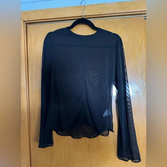 Black mesh long sleeve shirt - Picture 3 of 3